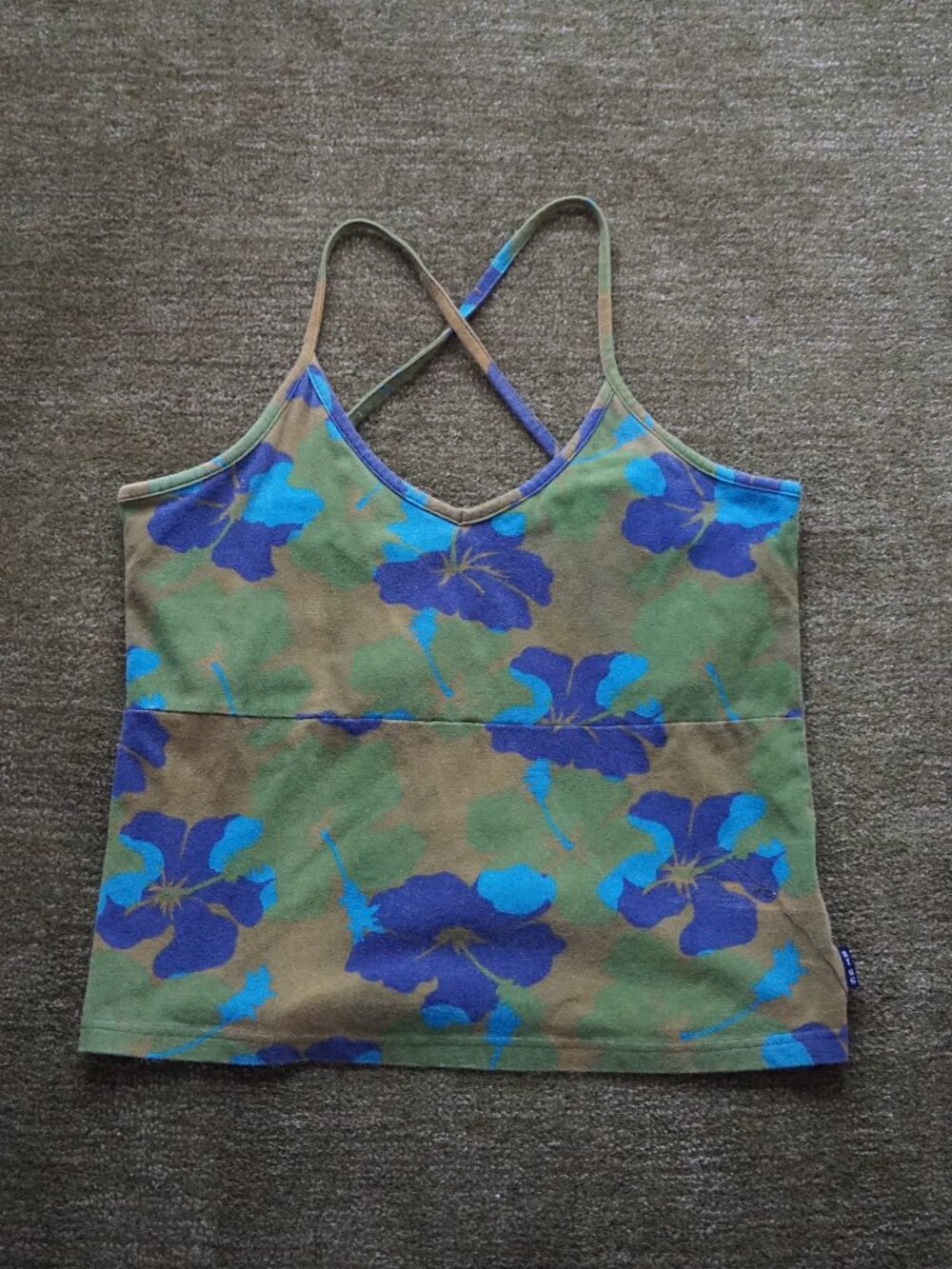 Vintage Y2K Route 66 Tropical Hibiscus Cami Top